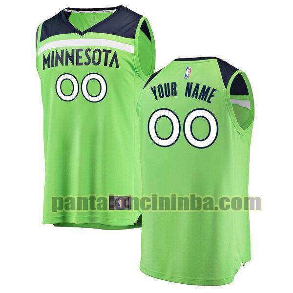 maglia bambino basket Custom 0 minnesota timberwolves verde 2020