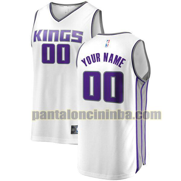 maglia bambino basket Custom 0 sacramento kings bianca 2020