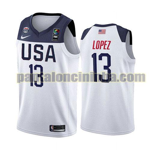 maglia basket Brook Lopez 13 usa 2019 bianca