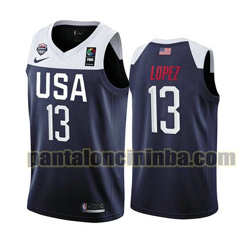 maglia basket Brook Lopez 13 usa 2019 blu