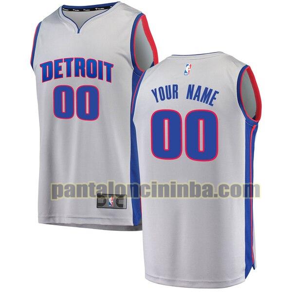 maglia basket Custom 0 detroit pistons grigio 2020