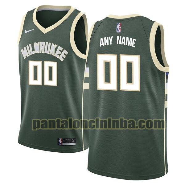 maglia basket Custom 0 milwaukee bucks verde 2020