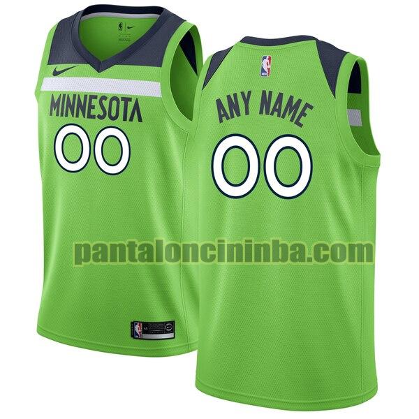 maglia basket Custom 0 minnesota timberwolves verde 2020