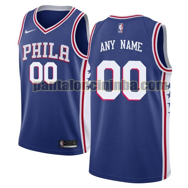 maglia basket Custom 0 philadelphia 76ers blu 2020