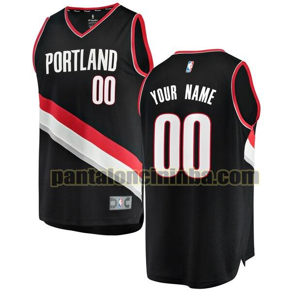 maglia basket Custom 0 portland trail blazers nero 2020