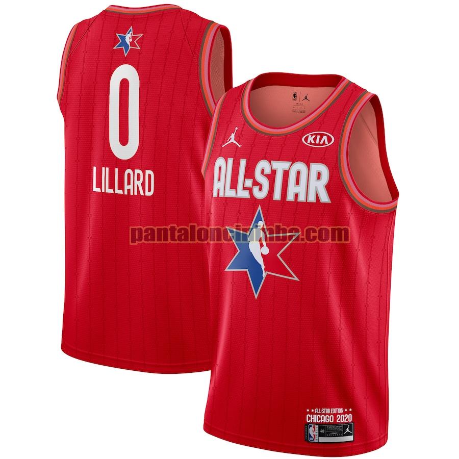 maglia basket Damian Lillard 0 all star 2020 rosso