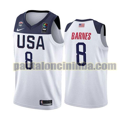 maglia basket Harrison Barnes 8 usa 2019 bianca