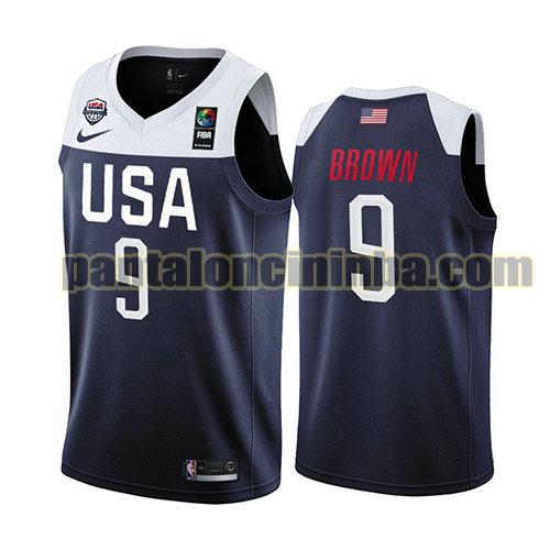 maglia basket Jaylen Brown 9 usa 2019 blu