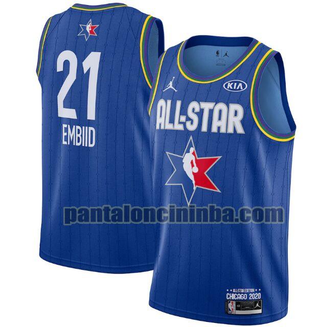 maglia basket Joel Embiid 21 all star 2020 blu