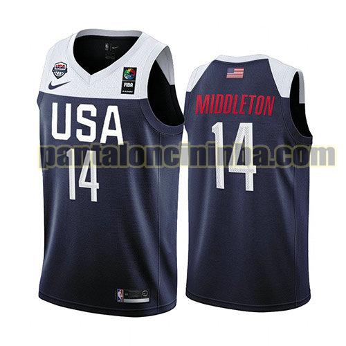 maglia basket Khris Middleton 14 usa 2019 blu