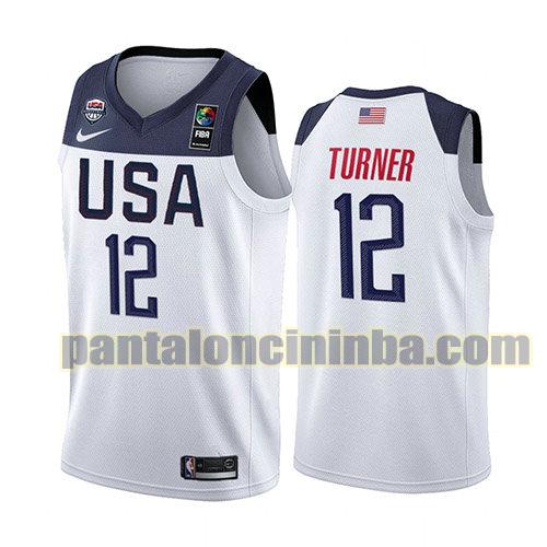 maglia basket Myles Turner 12 usa 2019 bianca