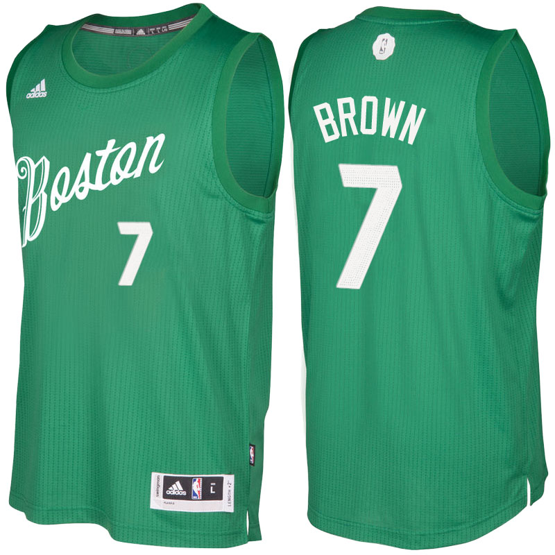 maglia boston celtics natale 2016 con jaylen brown 7 verde