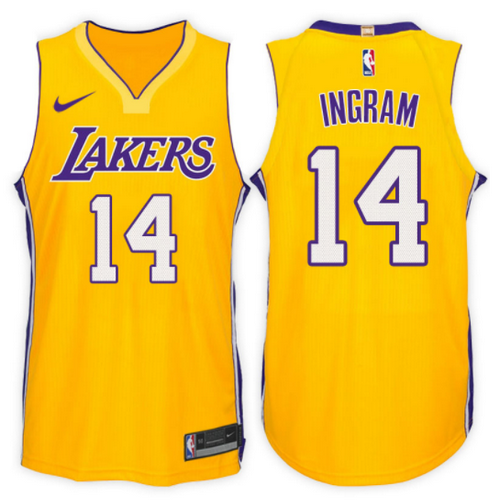 maglia brandon ingram 14 2017-2018 los angeles lakers giallo