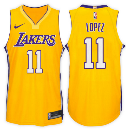 canotta brook lopez 11 2017-2018 los angeles lakers giallo