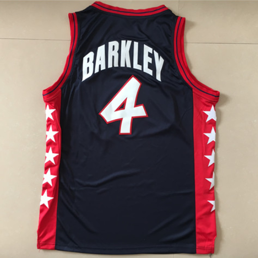 maglie uomo charles barkley 4 nba usa 1996 blu