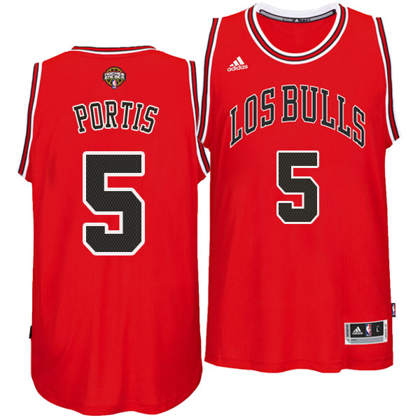 maglia bobby portis 5 con chicago bulls 2016-2017 rosso