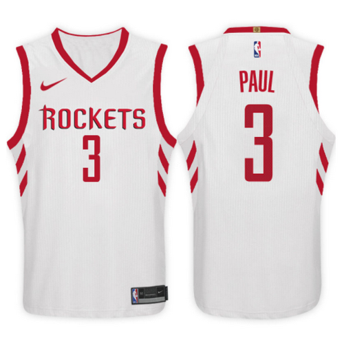 maglia chris paul 3 2017-2018 houston rockets bianca