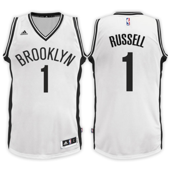 maglia d'angelo russel 1 brooklyn nets rev30 bianca