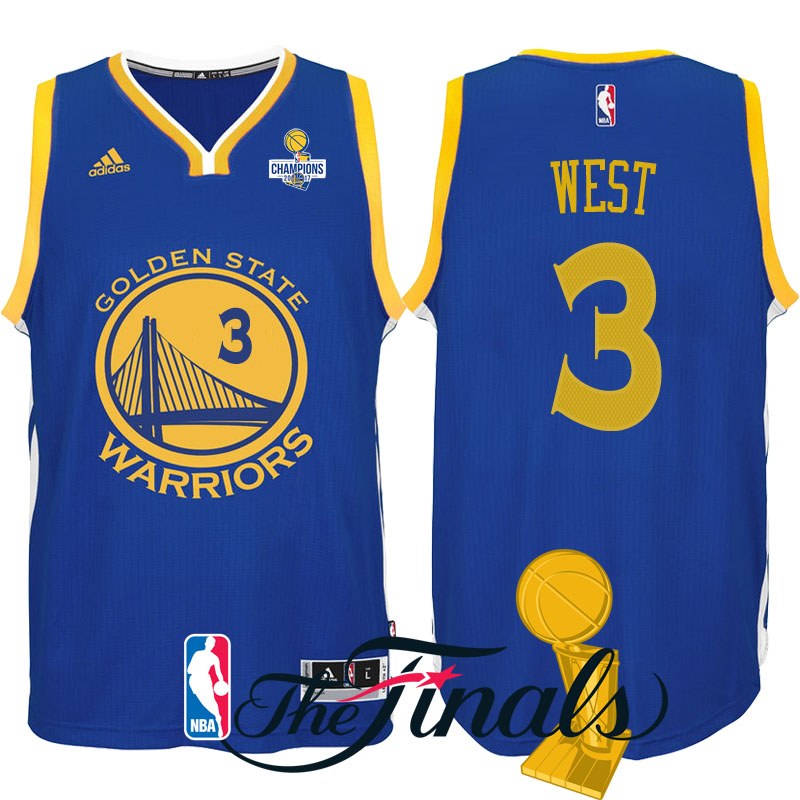 maglia david west 3 finale campioni 2017 golden state warriors blu