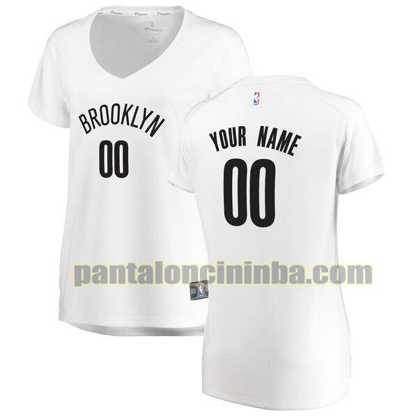 maglia donna basket Custom 0 brooklyn nets bianca 2020