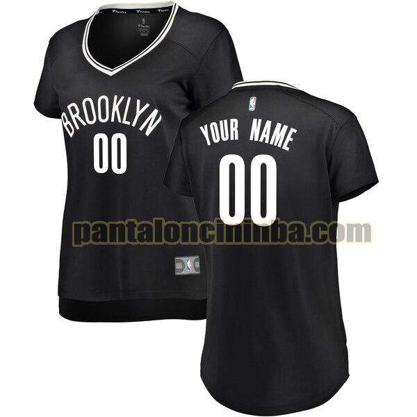 maglia donna basket Custom 0 brooklyn nets nero 2020