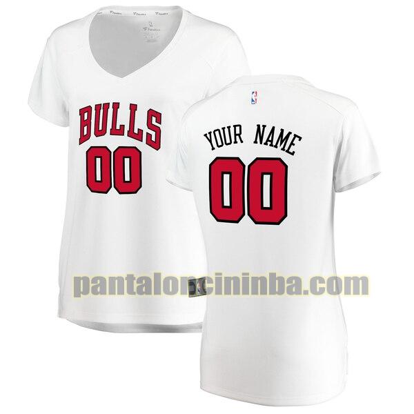 maglia donna basket Custom 0 chicago bulls bianca 2020