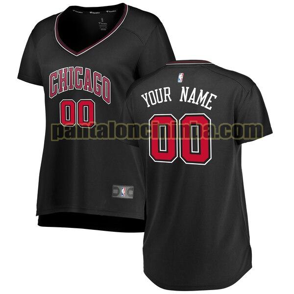 maglia donna basket Custom 0 chicago bulls nero 2020