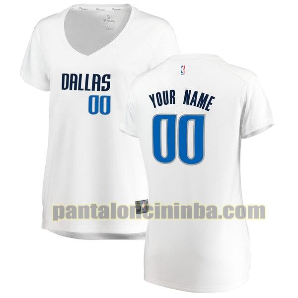 maglia donna basket Custom 0 dallas mavericks bianca 2020