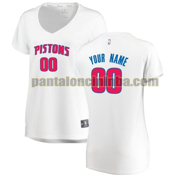 maglia donna basket Custom 0 detroit pistons bianca 2020