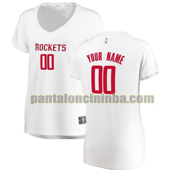 maglia donna basket Custom 0 houston rockets bianca 2020