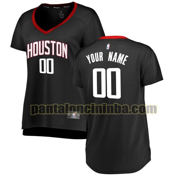 maglia donna basket Custom 0 houston rockets nero 2020