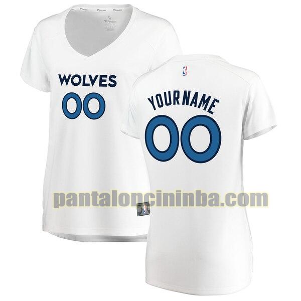 maglia donna basket Custom 0 minnesota timberwolves bianca 2020