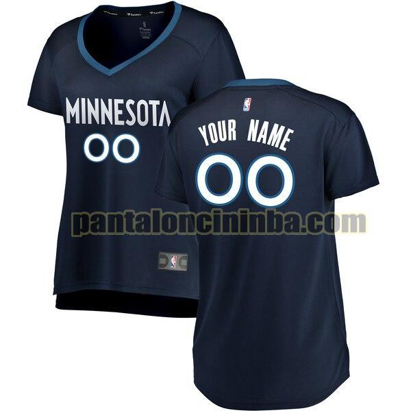 maglia donna basket Custom 0 minnesota timberwolves navy 2020