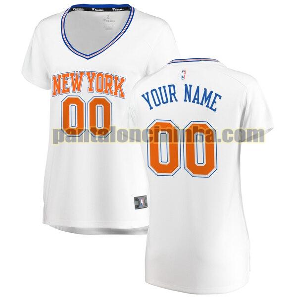 maglia donna basket Custom 0 new york knicks bianca 2020