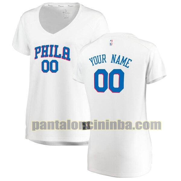 maglia donna basket Custom 0 philadelphia 76ers bianca 2020