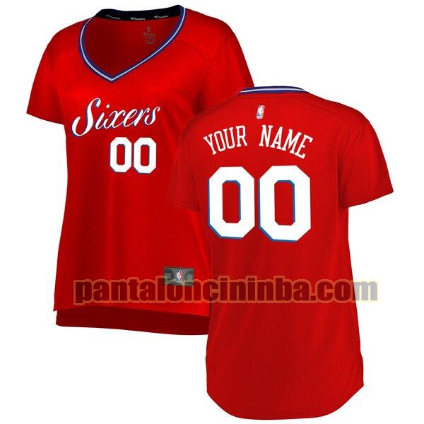 maglia donna basket Custom 0 philadelphia 76ers rosso 2020