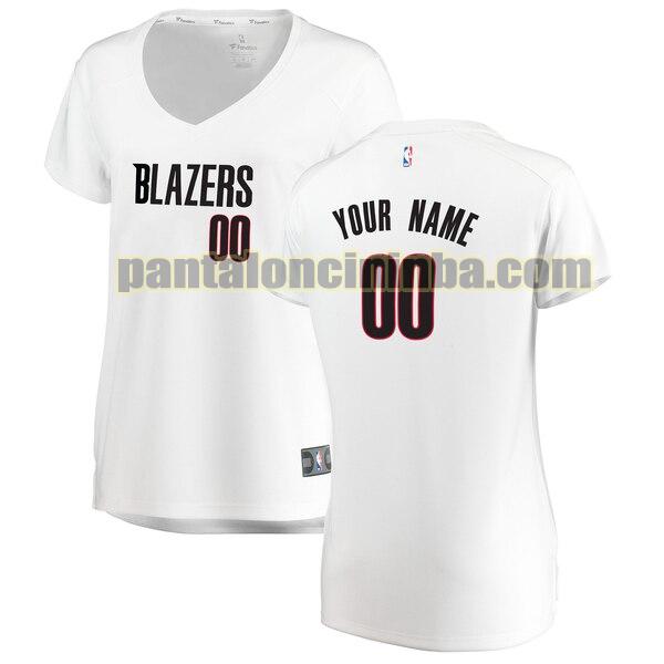 maglia donna basket Custom 0 portland trail blazers bianca 2020