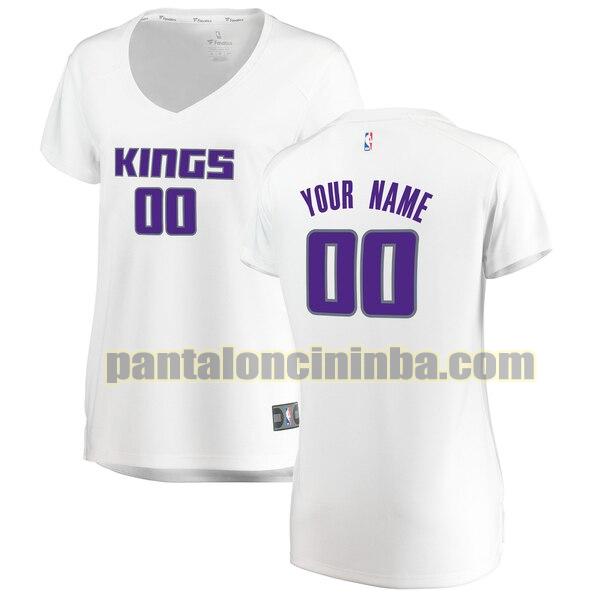 maglia donna basket Custom 0 sacramento kings bianca 2020