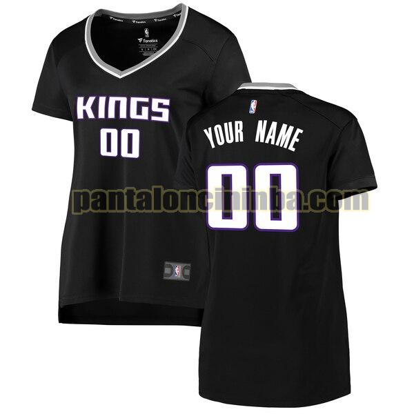 maglia donna basket Custom 0 sacramento kings nero 2020