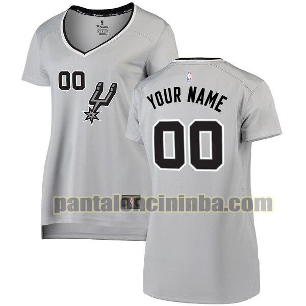 maglia donna basket Custom 0 san antonio spurs grigio 2020