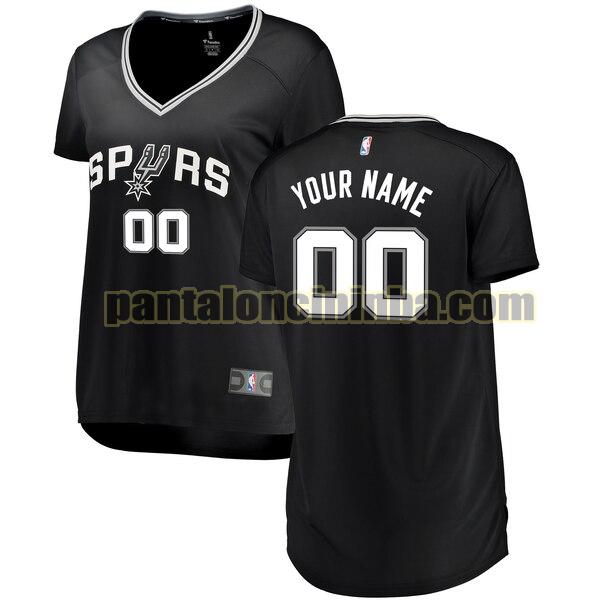 maglia donna basket Custom 0 san antonio spurs nero 2020