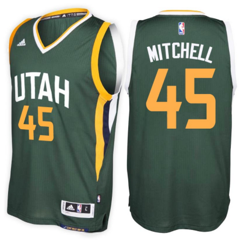 maglia donovan mitchell 45 2017 utah jazz verde