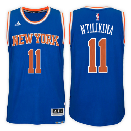 maglia nba frank ntilikina 11 2017 new york knicks blu