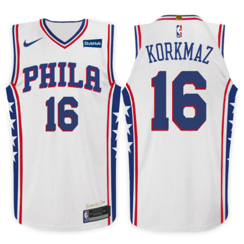 maglia furkan korkmaz 16 2017-2018 philadelphia 76ers bianca