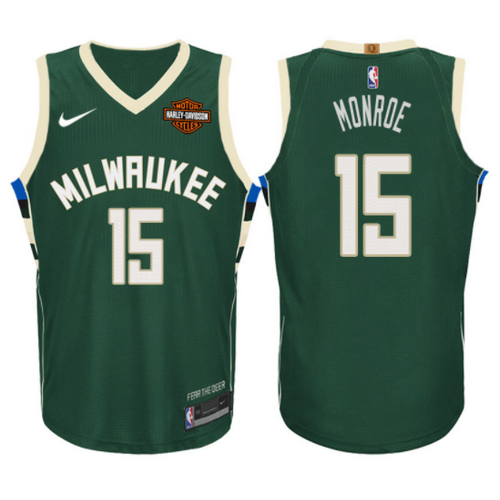 Maglia greg monroe 15 2017-2018 Milwaukee Bucks verde