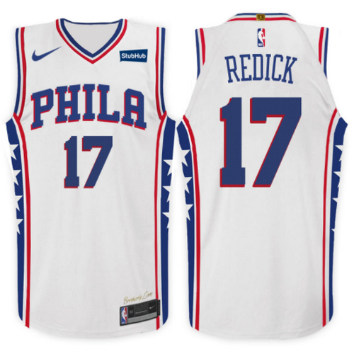 maglia j.j. redick 17 2017-2018 philadelphia 76ers bianca