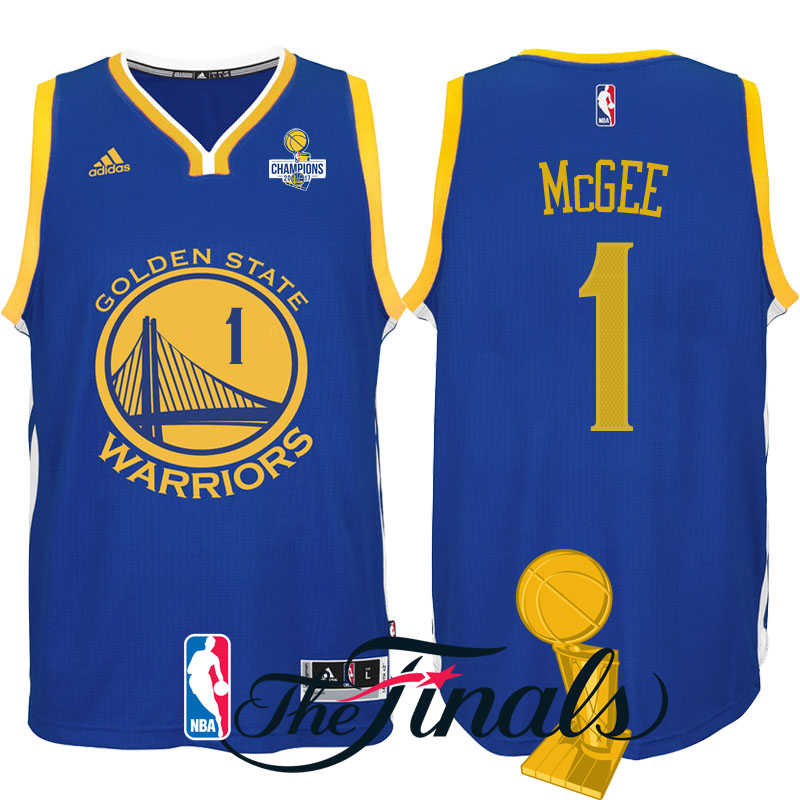 maglia javale mcgee 1 finale campioni 2017 golden state warriors blu