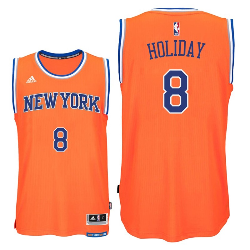 maglia justin holiday 8 2017 new york knicks arancia