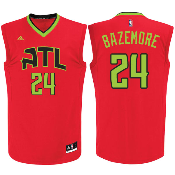 maglia kent bazemore 24 atlanta hawks 2017 rosso