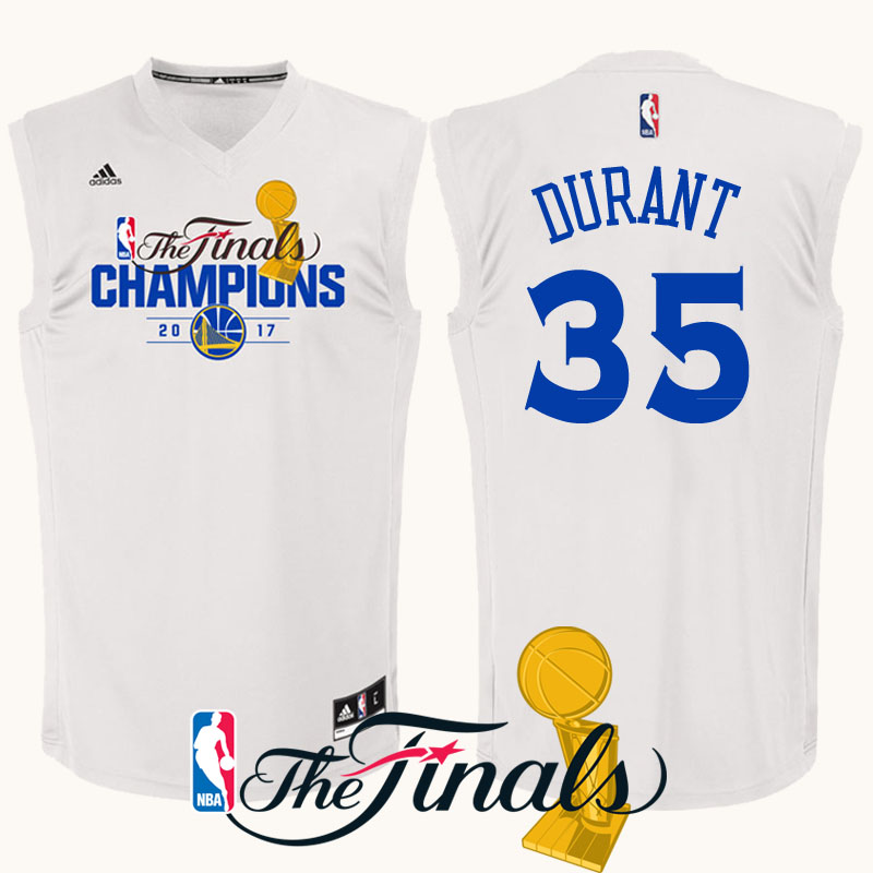 maglia kevin durant 35 finale campioni 2017 golden state warriors bianca